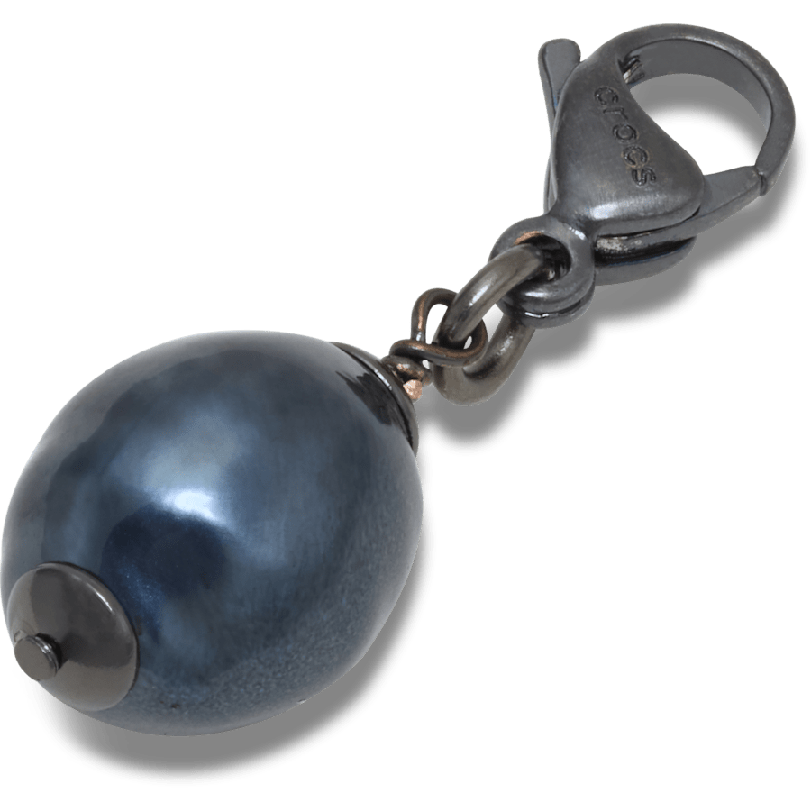 Crocs - Silver Black SMT Pearl Charm Jibbitz charm