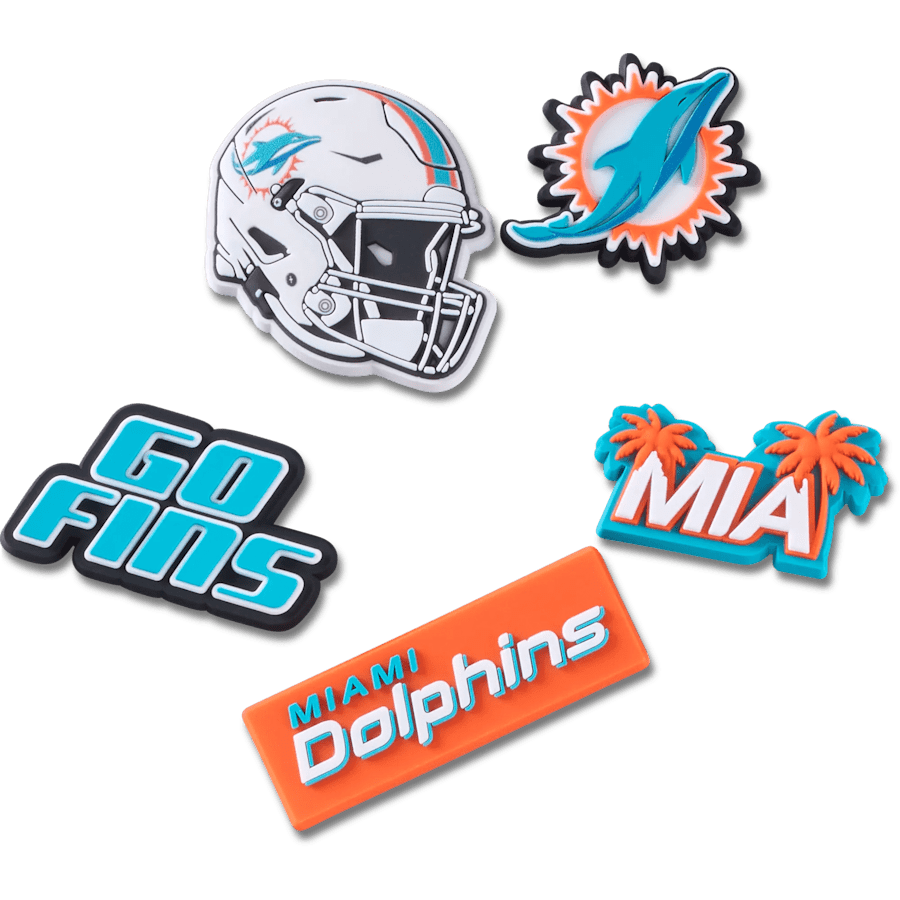 Crocs - NFL Miami Dolphins 5 Pack Jibbitz Shoe Charm