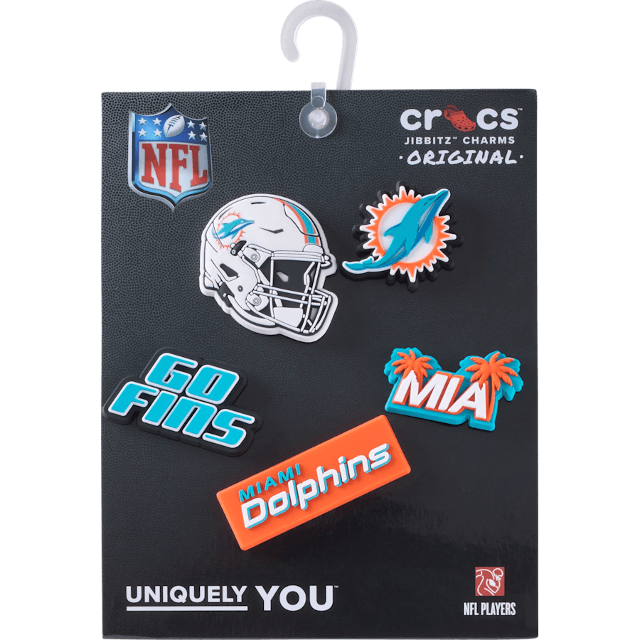 Crocs - NFL Miami Dolphins 5 Pack Jibbitz Shoe Charm