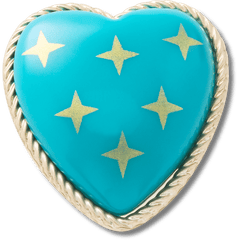 Crocs - Turquoise and Gold Heart Jibbitz™ charms