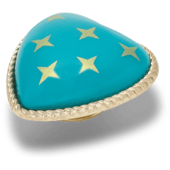 Crocs - Turquoise and Gold Heart Jibbitz™ charms