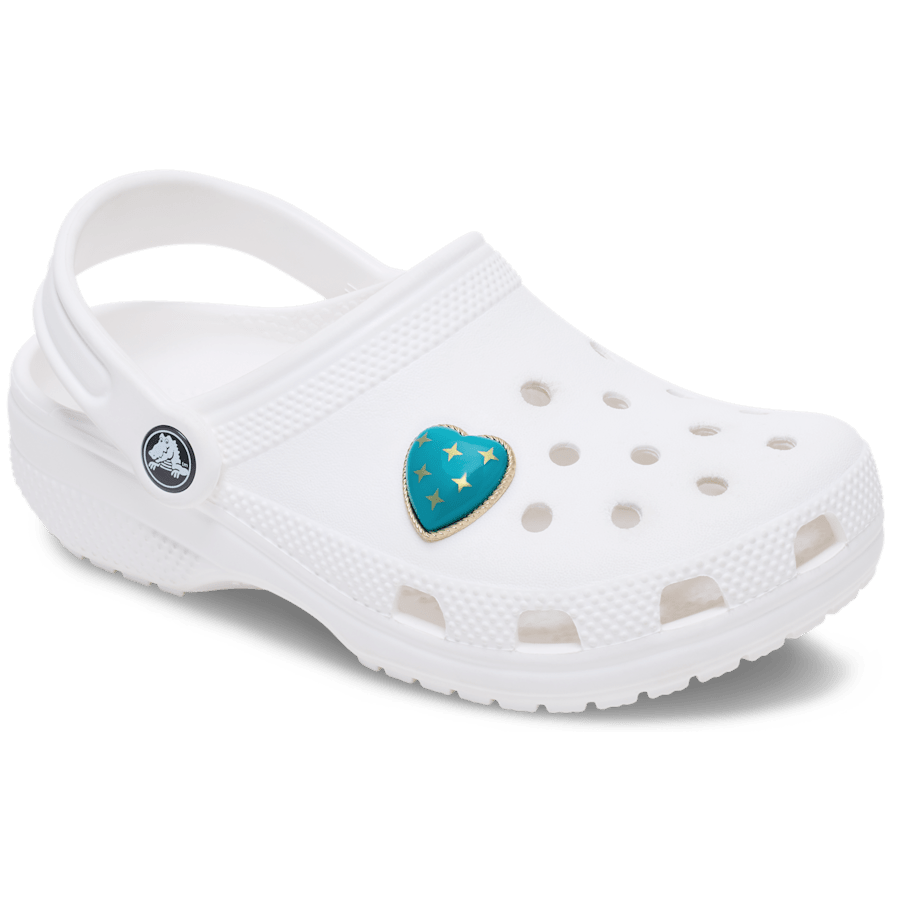 Crocs - Turquoise and Gold Heart Jibbitz™ charms