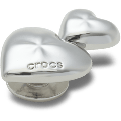 Crocs - Silver Double Heart Jibbitz™ charms
