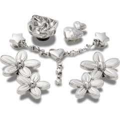 Crocs - Silver Meta Floral 5 Pack Jibbitz™ charms