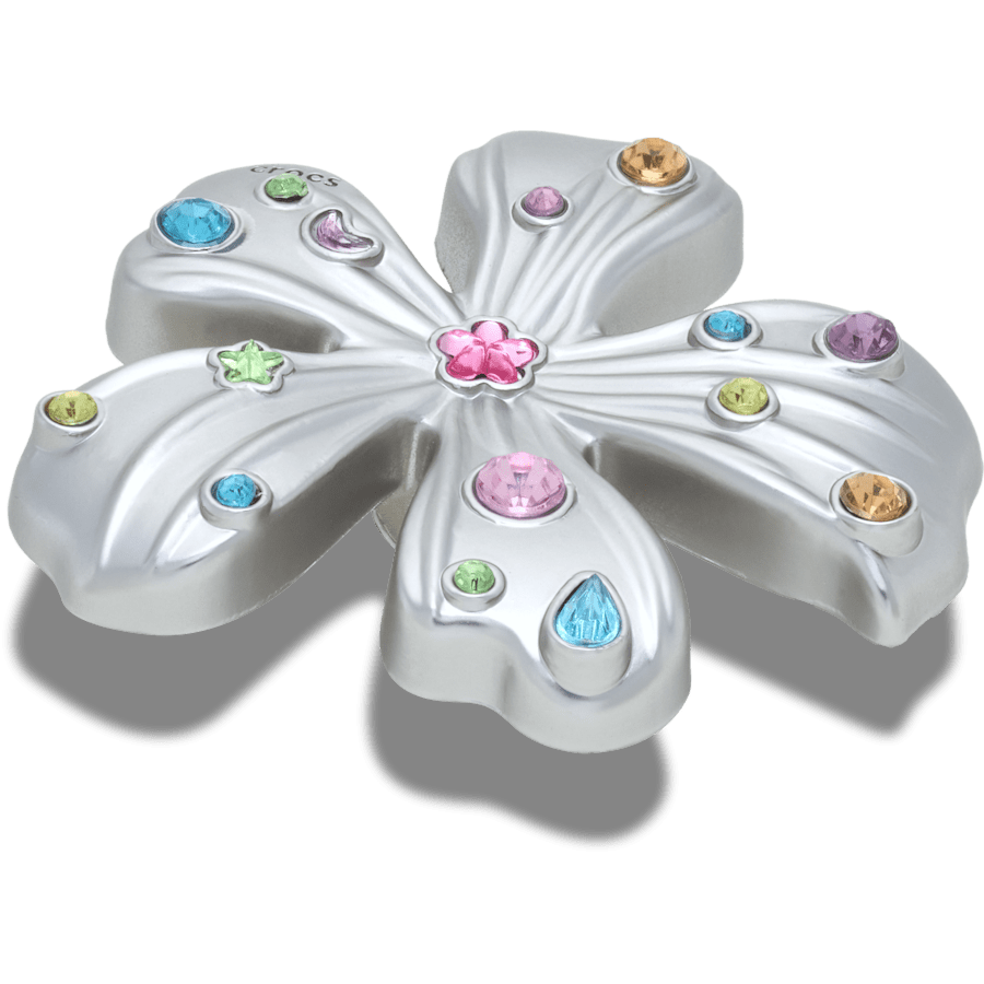 Crocs - Silver Meta Gem Flower Jibbitz™ charms
