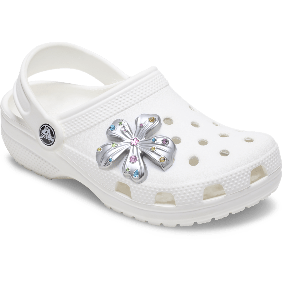 Crocs - Silver Meta Gem Flower Jibbitz™ charms