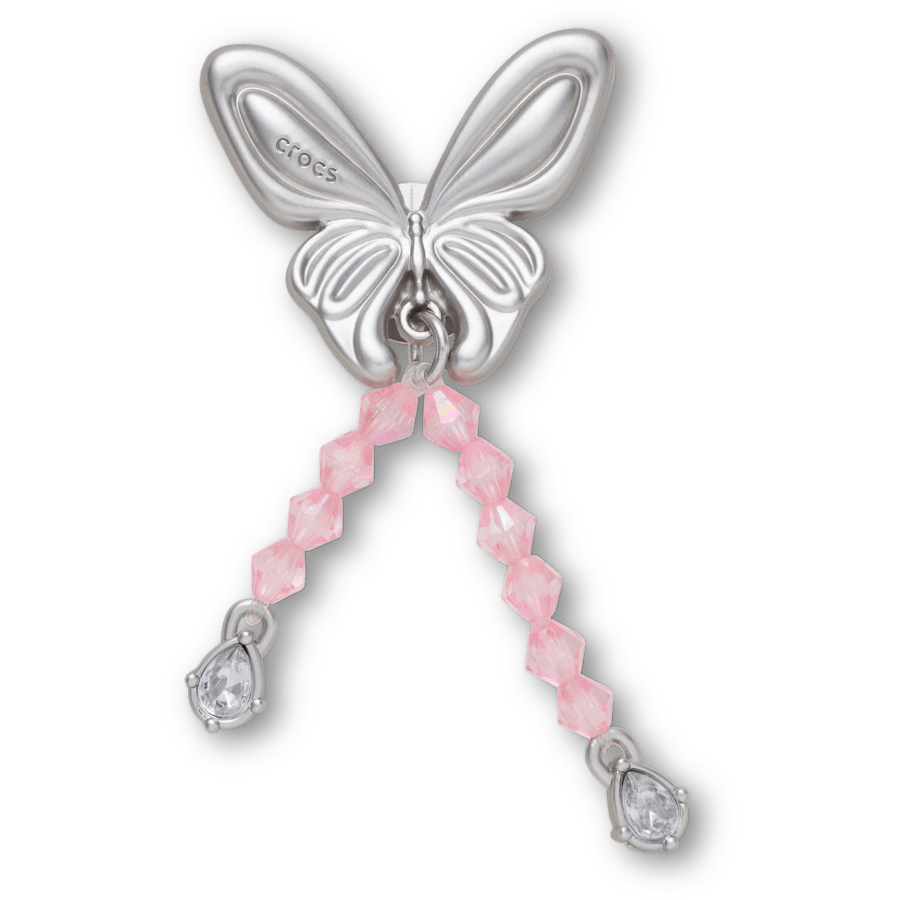 Crocs - Silver Beaded Meta Butterfly Jibbitz™ charms