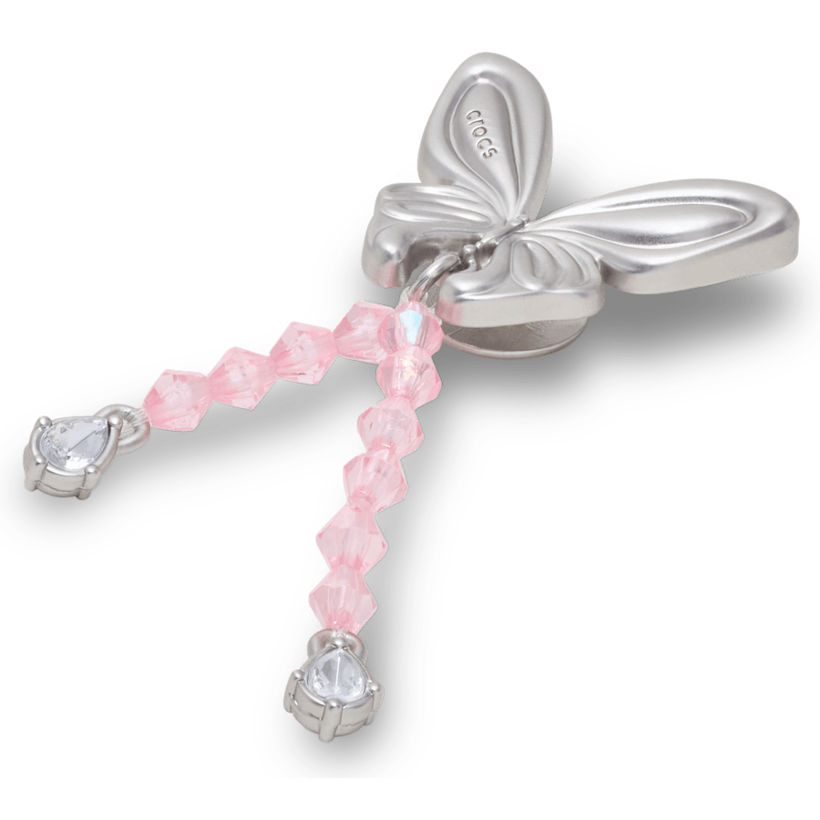 Crocs - Silver Beaded Meta Butterfly Jibbitz™ charms