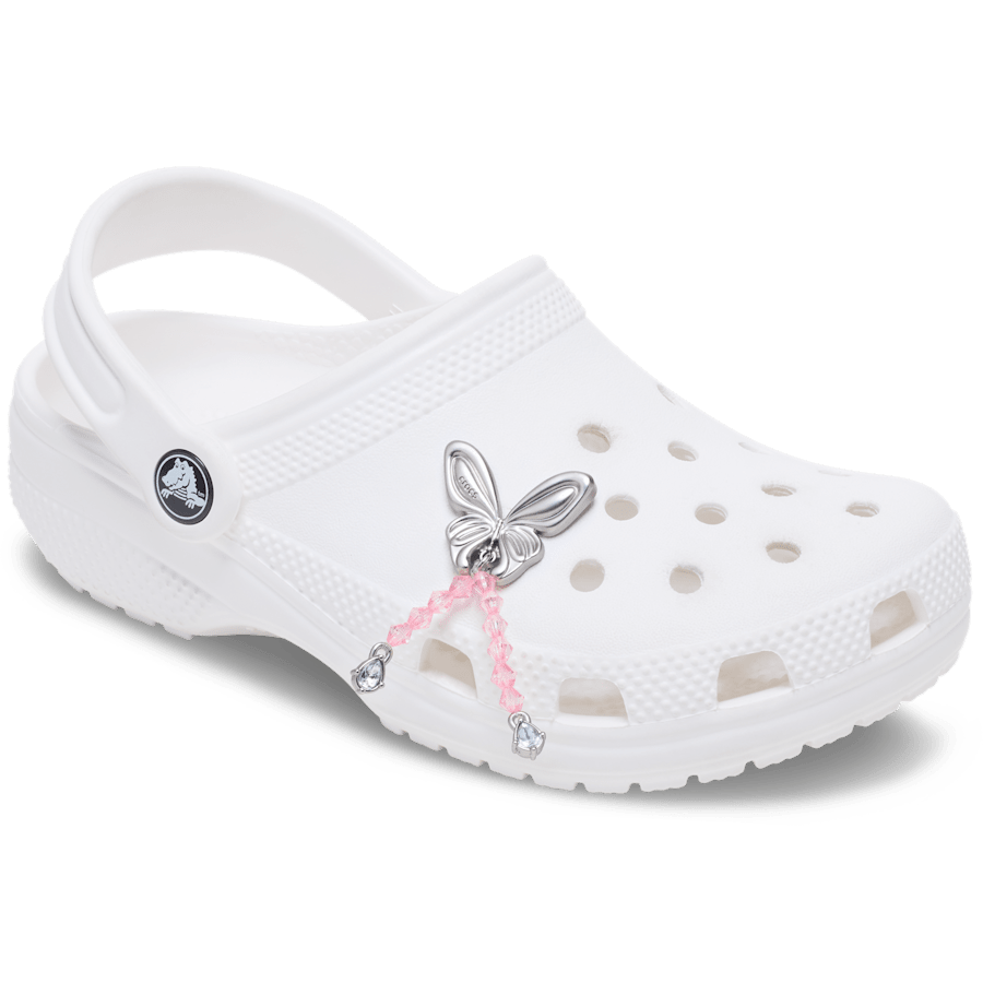 Crocs - Silver Beaded Meta Butterfly Jibbitz™ charms
