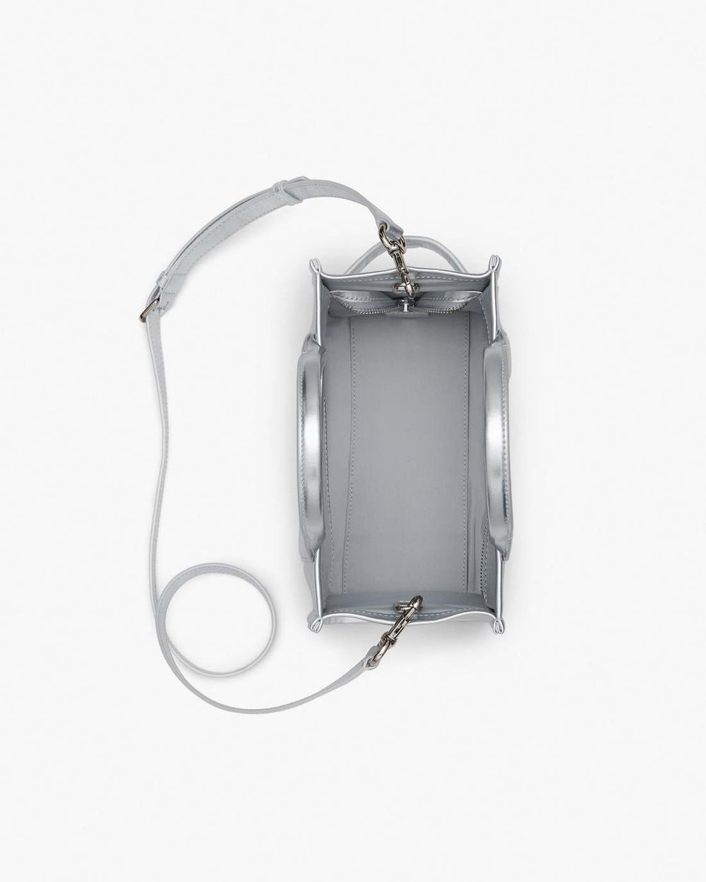 Marc Jacobs The Metallic Leather Small Tote Bag Metallic Silver