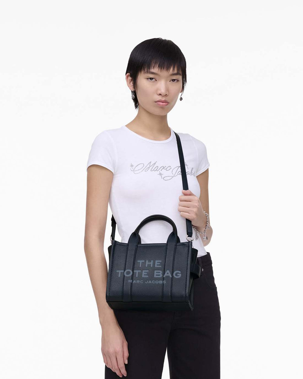 Marc Jacobs The Leather Small Tote Bag Blue Sea