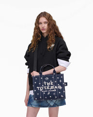 Marc Jacobs The Bandana Canvas Medium Tote Bag Navy Multi