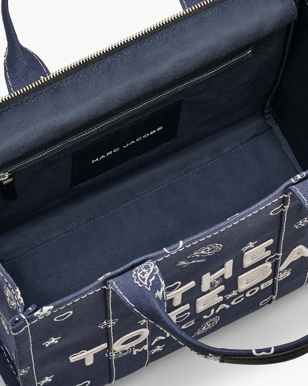 Marc Jacobs The Bandana Canvas Medium Tote Bag Navy Multi