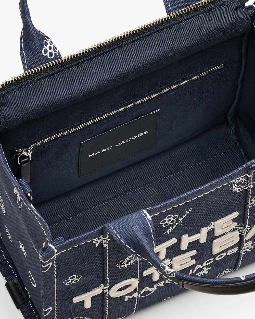 Marc Jacobs The Bandana Canvas Small Tote Bag Navy Multi