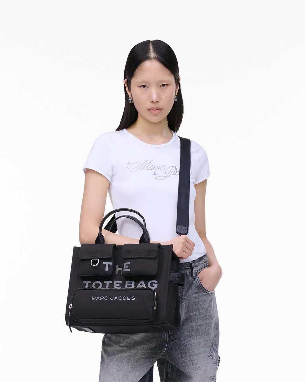 Marc Jacobs The Cargo Canvas Medium Tote Bag Black