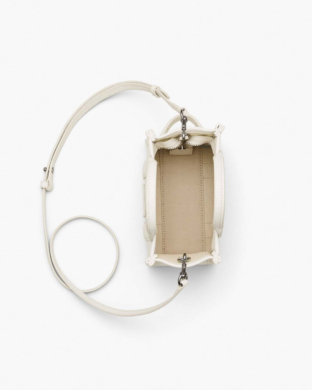 Marc Jacobs The Leather Crossbody Tote Bag Cotton/Silver