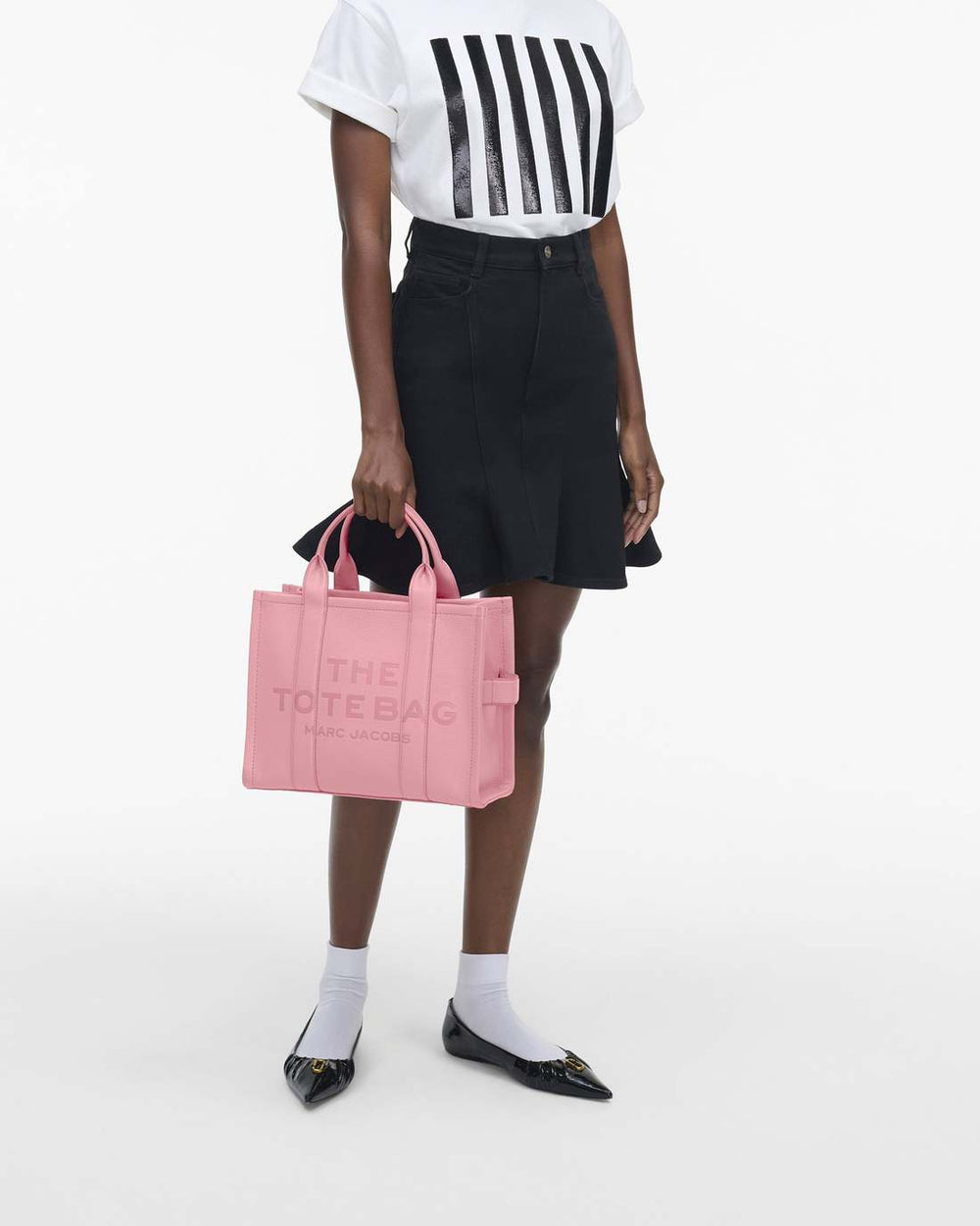 Marc Jacobs The Leather Medium Tote Bag Ribbon Pink