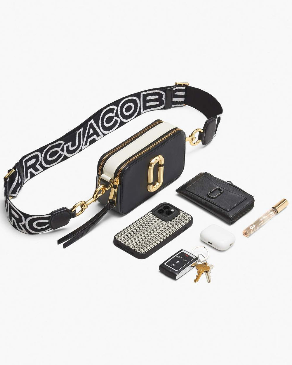Marc Jacobs The Suede Patchwork Snapshot Black Multi