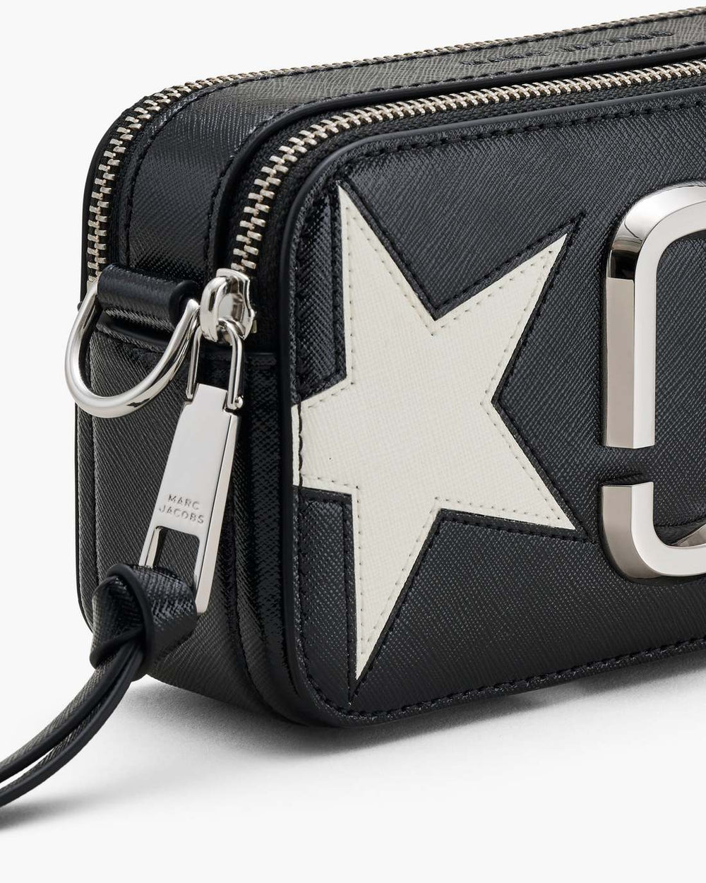 Marc Jacobs The Star Patchwork Leather Snapshot Black/White