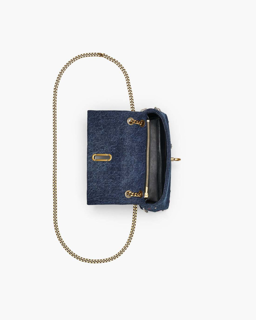 Marc Jacobs The Trinket Charm Denim Dual Chain Mini Bag Medium Wash Multi