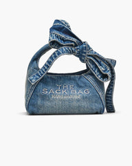 Marc Jacobs The Bow Denim Mini Sack Bag Medium Wash Indigo