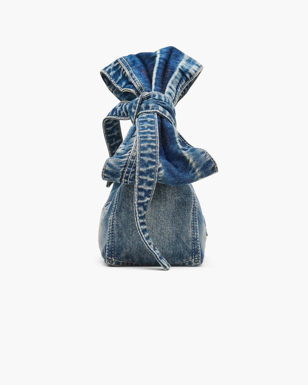 Marc Jacobs The Bow Denim Mini Sack Bag Medium Wash Indigo