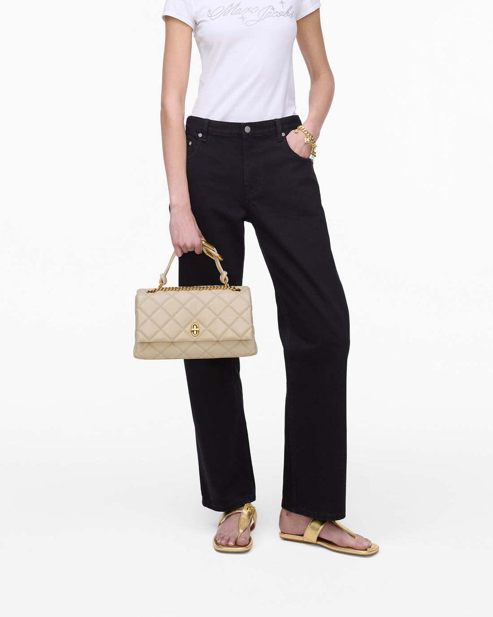 Marc Jacobs The Quilted Dual Convertible Shoulder Bag Cloud White