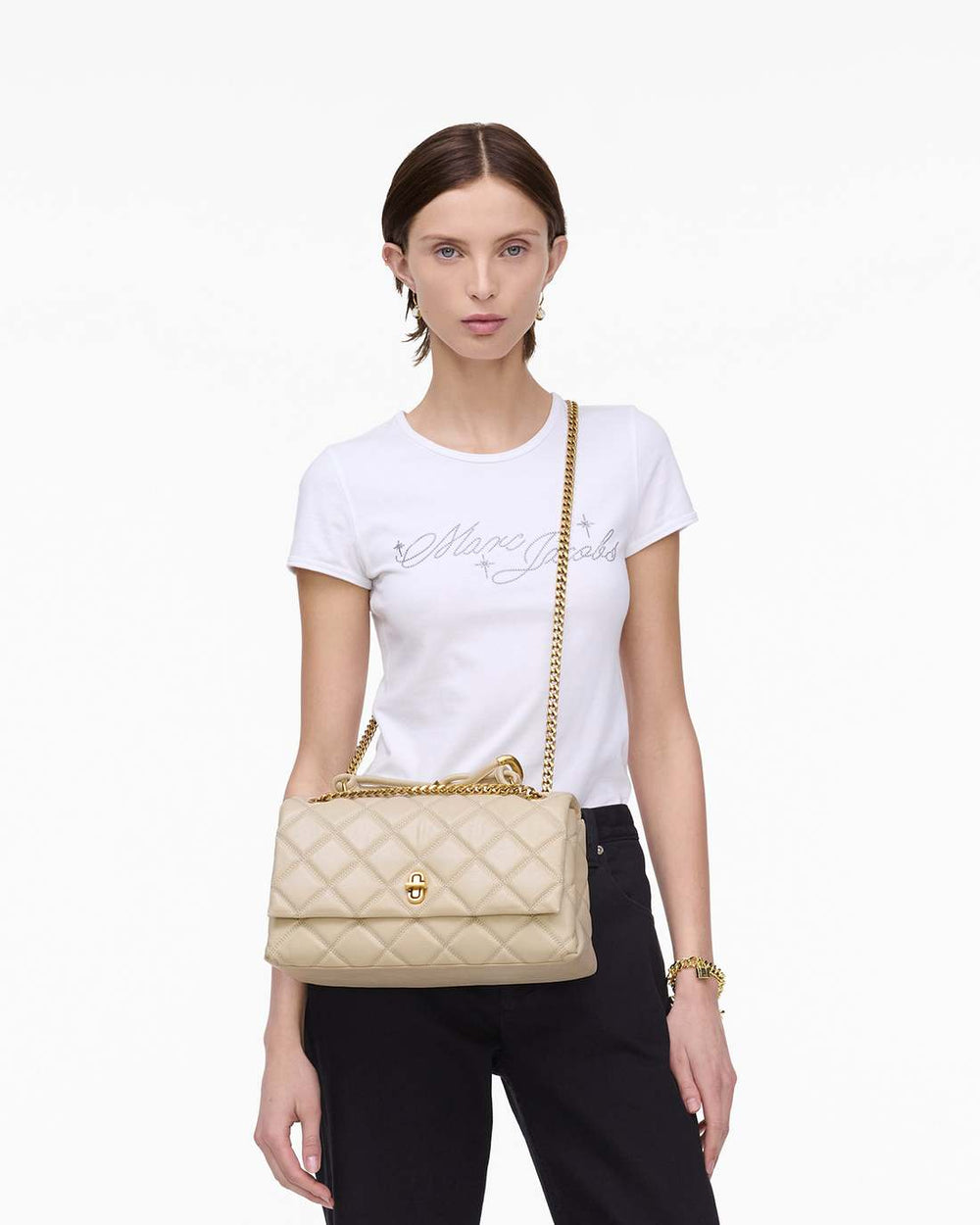 Marc Jacobs The Quilted Dual Convertible Shoulder Bag Cloud White
