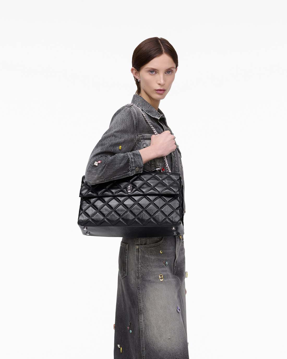 Marc Jacobs The Quilted XL Dual Convertible Shoulder Bag Black