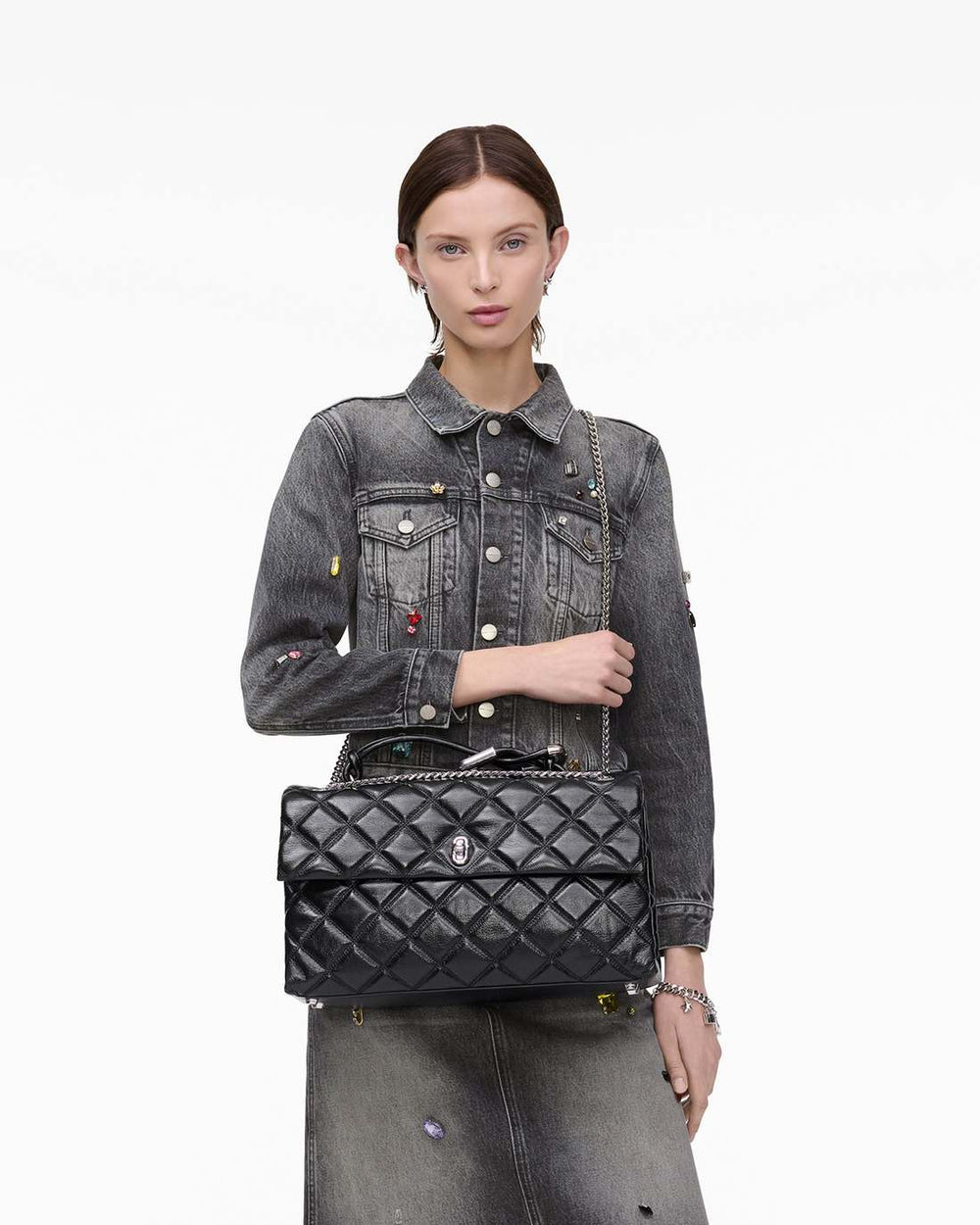 Marc Jacobs The Quilted XL Dual Convertible Shoulder Bag Black