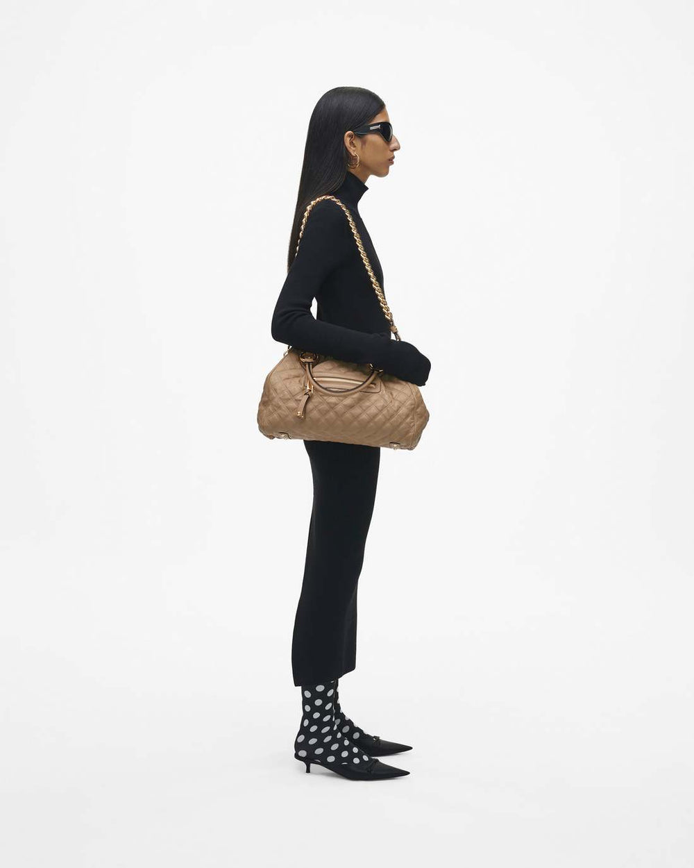Marc Jacobs Re-Edition Quilted Leather Stam Bag Camel