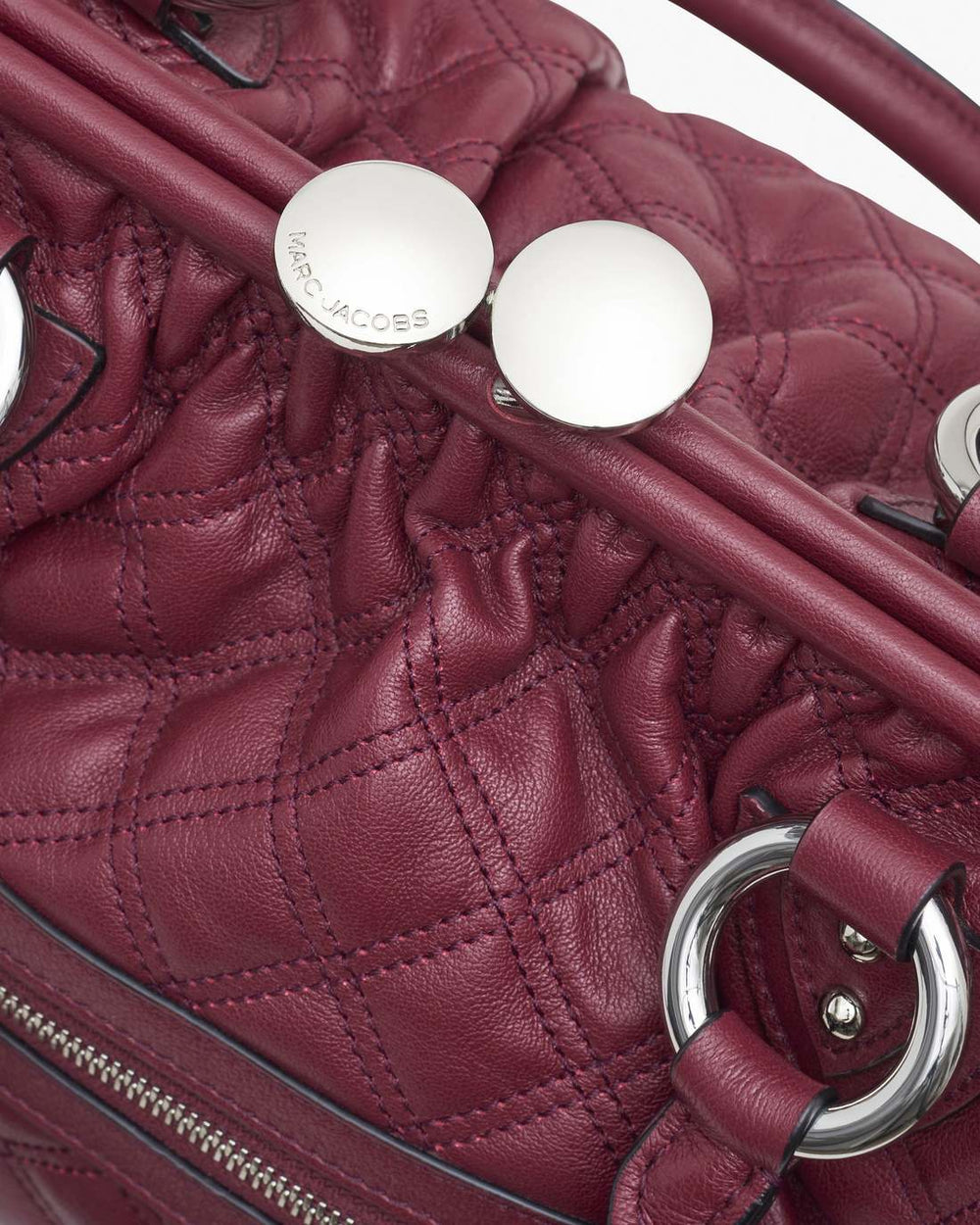 Marc Jacobs Re-Edition Quilted Leather Stam Bag Cherry