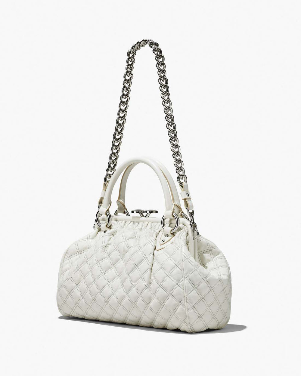 Marc Jacobs Re-Edition Quilted Leather Stam Bag Cloud White