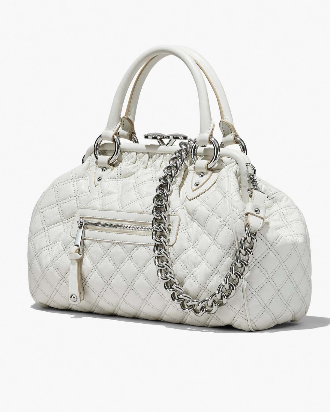 Marc Jacobs Re-Edition Quilted Leather Stam Bag Cloud White