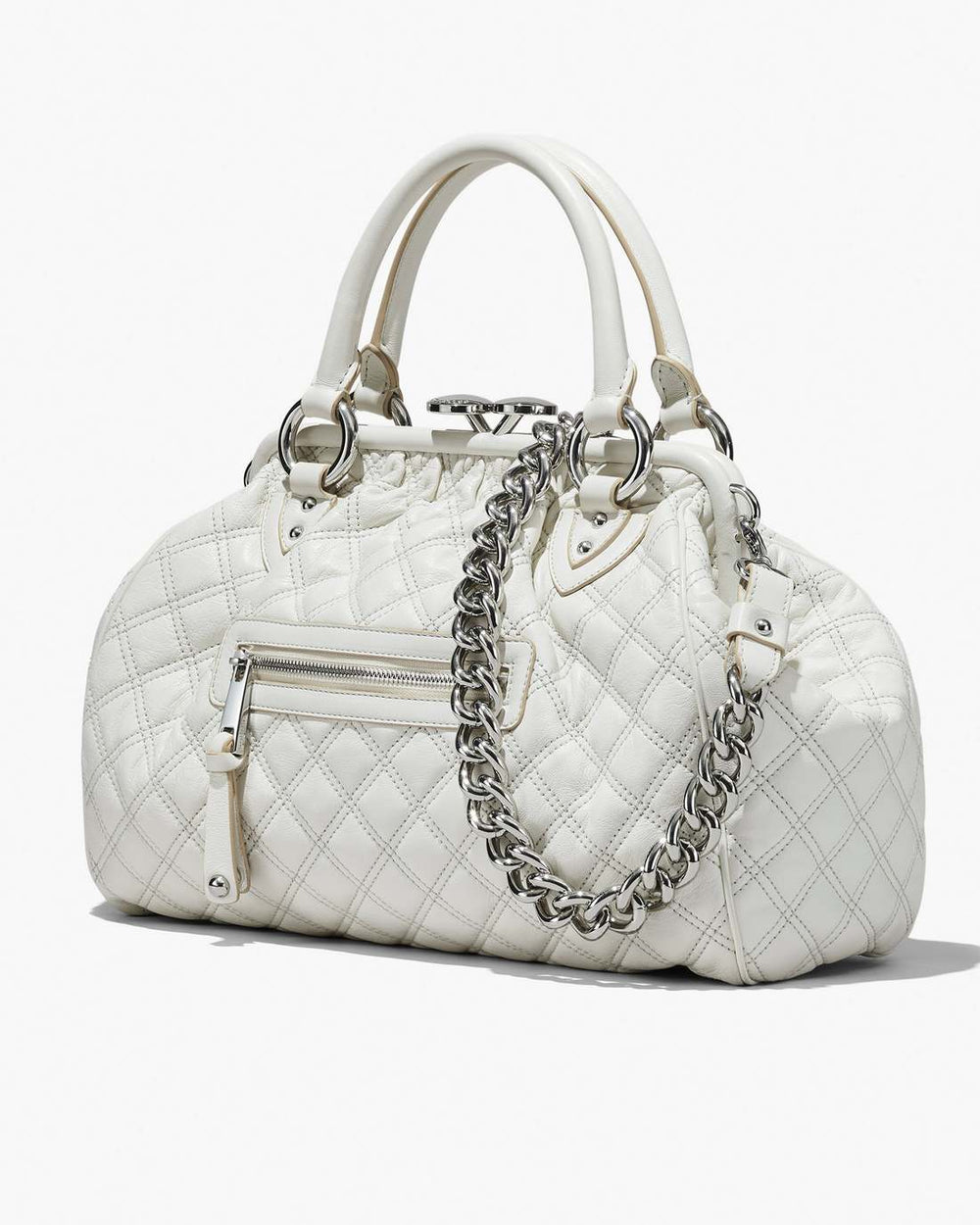 Marc Jacobs Re-Edition Quilted Leather Stam Bag Cloud White