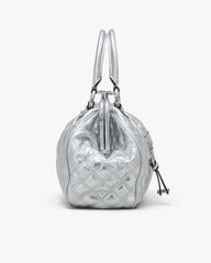 Marc Jacobs Re-Edition Quilted Metallic Leather Stam Bag Silver