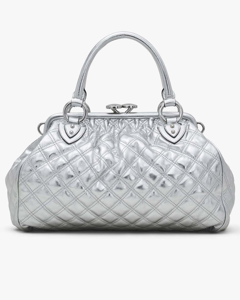 Marc Jacobs Re-Edition Quilted Metallic Leather Stam Bag Silver
