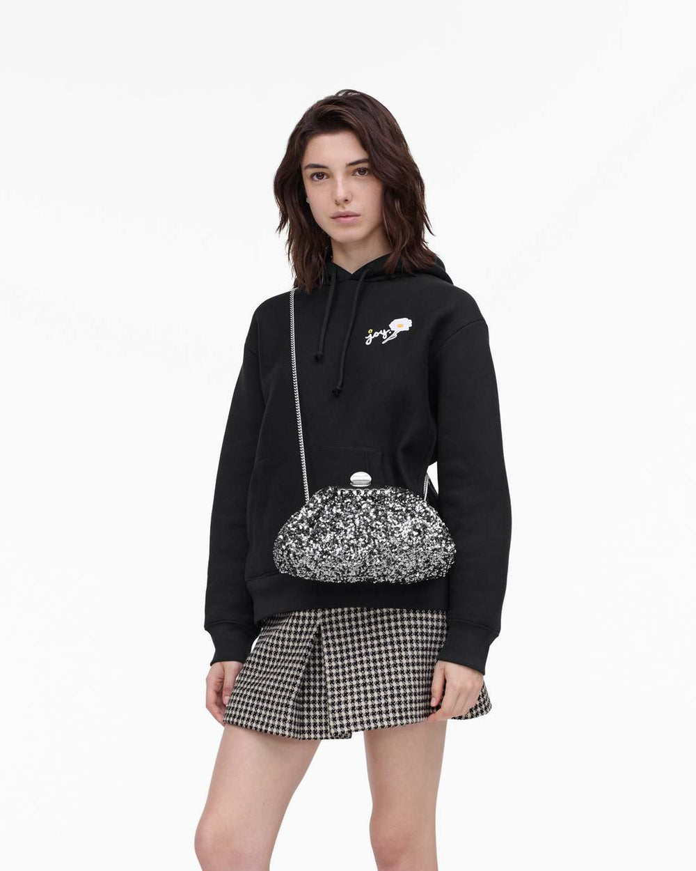 Marc Jacobs The Sequin Glam Small Clutch Silver
