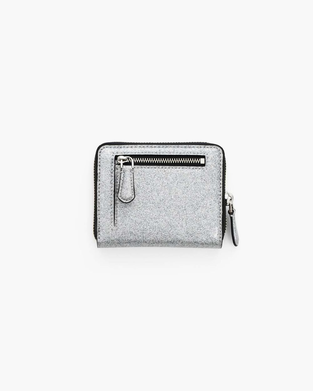 Marc Jacobs The Coated Glitter Everyday Slim Compact Wallet Silver
