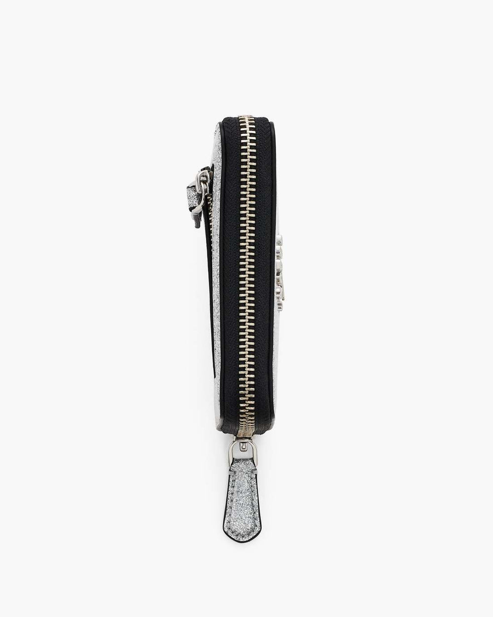 Marc Jacobs The Coated Glitter Everyday Slim Compact Wallet Silver