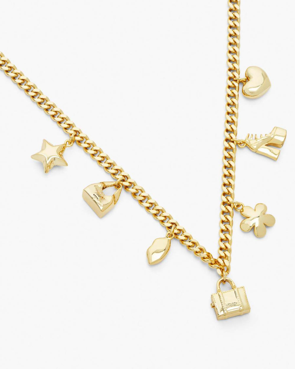 Marc Jacobs The Mini Icon Charm Necklace Light Antique Gold