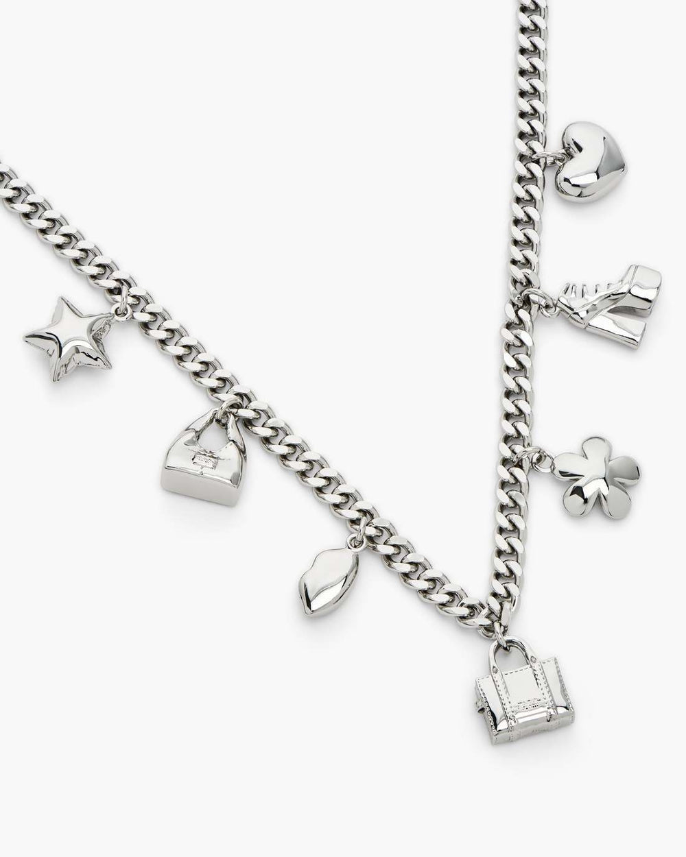 Marc Jacobs The Mini Icon Charm Necklace Light Antique Silver