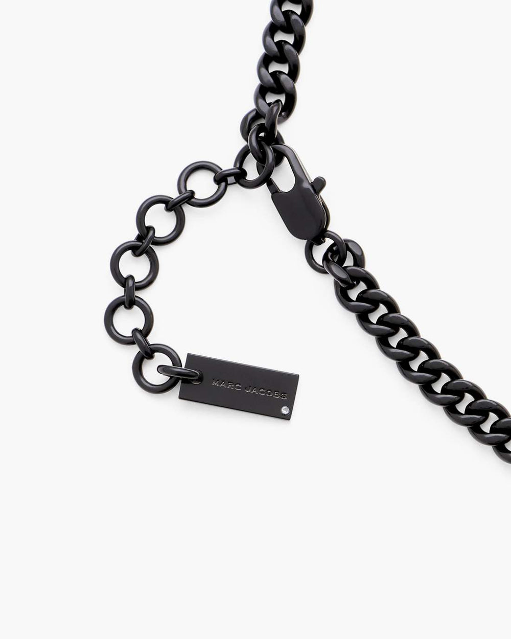 Marc Jacobs Mini Icon Pave Charm Necklace Black/Black Crystal