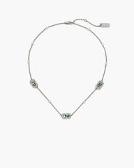 Marc Jacobs The J Marc Luxe Station Necklace Silver/Crystal