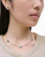 Marc Jacobs The J Marc Luxe Station Necklace Silver/Crystal
