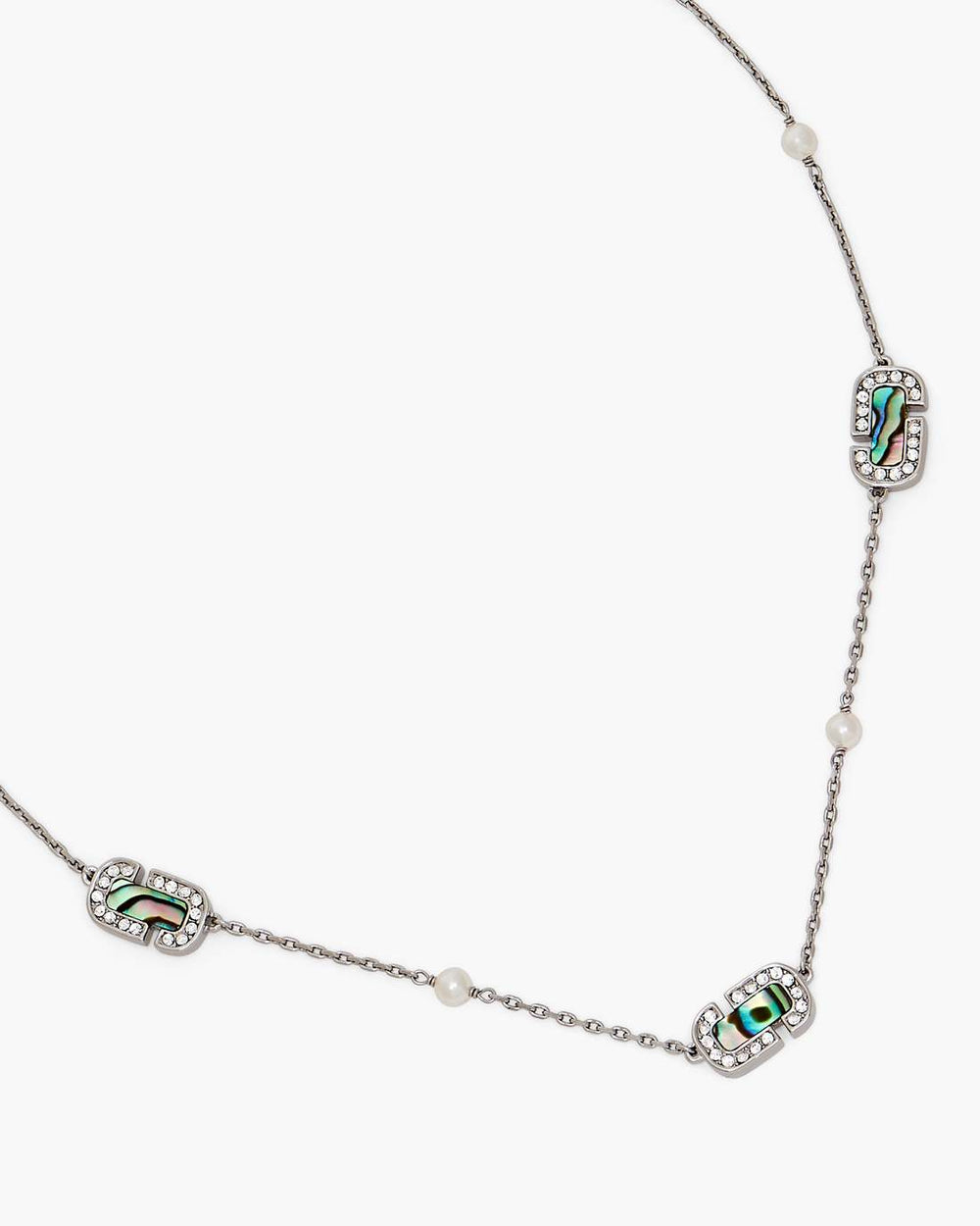 Marc Jacobs The J Marc Luxe Station Necklace Silver/Crystal