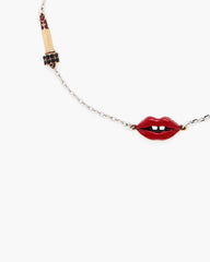 Marc Jacobs The Lips Slider Bracelet Silver/Red