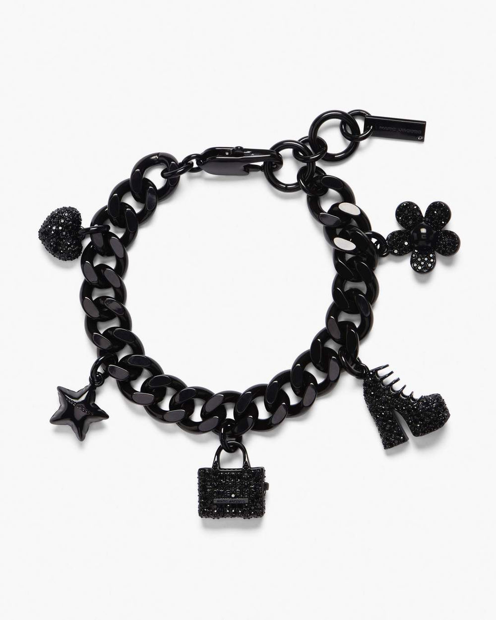 Marc Jacobs The Pave Mini Icon Charm Bracelet Black/Black Crystal