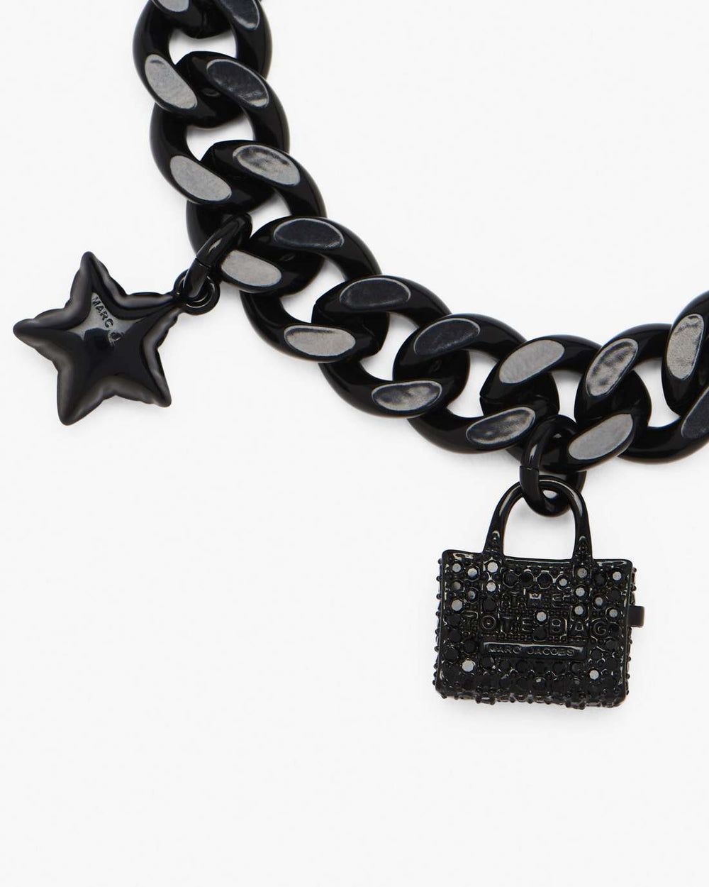 Marc Jacobs The Pave Mini Icon Charm Bracelet Black/Black Crystal
