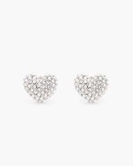 Marc Jacobs The Heart Pave Earrings Silver/Crystal